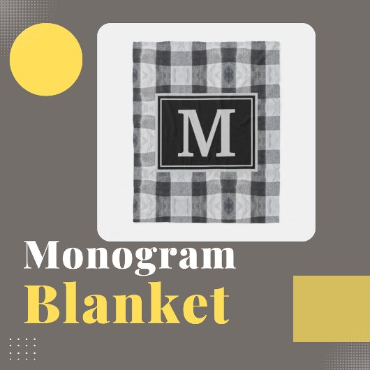 Cozy Buffalo Play Family Initiaal Sierkussen Fleece Deken