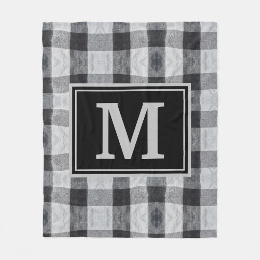 Cozy Buffalo Play Family Initiaal Sierkussen Fleece Deken (Voorkant)