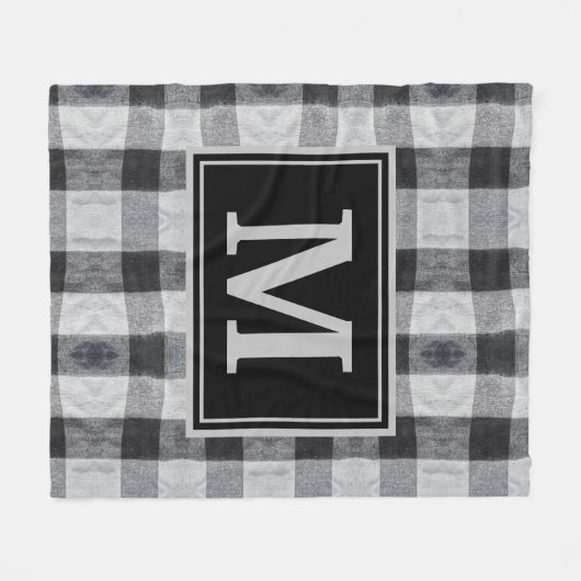 Cozy Buffalo Play Family Initiaal Sierkussen Fleece Deken (Voorkant (Horizontaal))