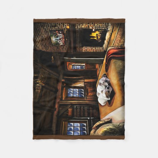 Cozy Bulldogs in een Cabin Fleece Deken (Voorkant)