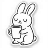 Cozy Bunny Coffee Doodle Sticker (Voorkant)
