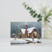 Cozy Cabin Briefkaart (Staand voorkant)