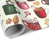 Cozy Cabin Hot Cocaca en Winterbehandelingen Cadeaupapier (Rol Hoek)