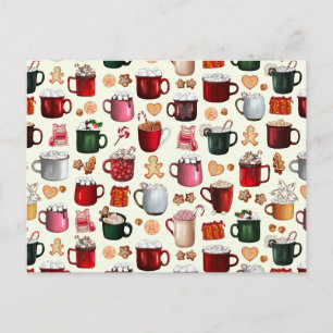 Cozy Cabin Hot Cocaca en Winterbehandelingen Feestdagenkaart