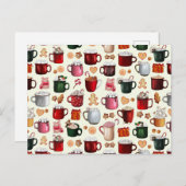 Cozy Cabin Hot Cocaca en Winterbehandelingen Feestdagenkaart (Voorkant / Achterkant)