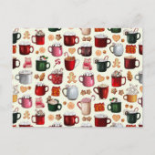 Cozy Cabin Hot Cocaca en Winterbehandelingen Feestdagenkaart (Voorkant)