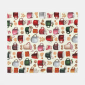 Cozy Cabin Hot Cocaca en Winterbehandelingen Fleece Deken (Voorkant (Horizontaal))