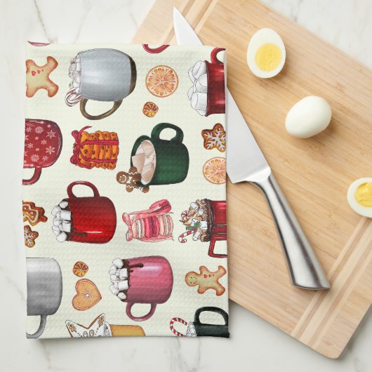 Cozy Cabin Hot Cocaca en Winterbehandelingen Theedoek (Quarter Fold)