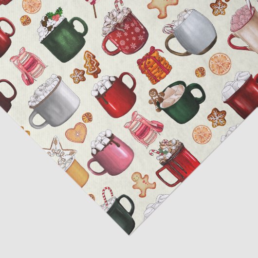 Cozy Cabin Hot Cocaca en Winterbehandelingen Tissuepapier (Detail)