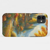 Cozy Cabin in de Bossen Case-Mate iPhone Case (Achterkant (horizontaal))