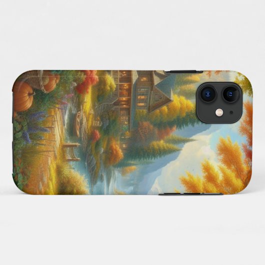 Cozy Cabin in de Bossen Case-Mate iPhone Case (Achterkant (horizontaal))