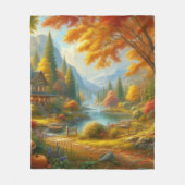 Cozy Cabin in de Bossen Fleece Deken (Voorkant)