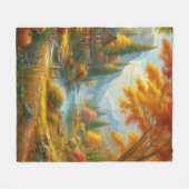 Cozy Cabin in de Bossen Fleece Deken (Voorkant (Horizontaal))