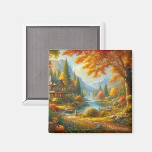 Cozy Cabin in de Bossen Magneet (Voorkant / Achterkant)