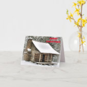 Cozy Cabin kerstkaart. Kaart (Gele Bloem)