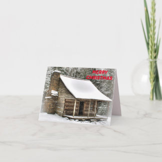 Cozy Cabin kerstkaart. Kaart