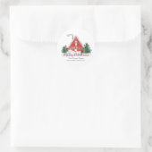 Cozy Cabin Red Cardinaal Green Pine Gnoome Ronde Sticker (Tas)