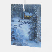 Cozy Cabin the Snow Glas Ornament (Voorkant links)