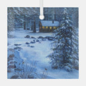 Cozy Cabin the Snow Glas Ornament (Voorkant)