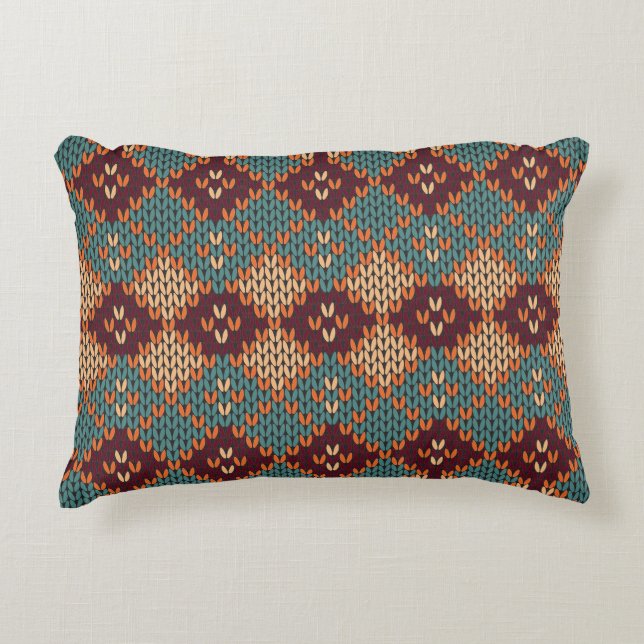 Cozy Cable-messt Boho Accent Pillow Decoratief Kussen (Voorkant)