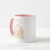 Cozy Cafe Kawaii Cute Kitty Cat Coffee Sweet Pink  Mok (Voorkant links)