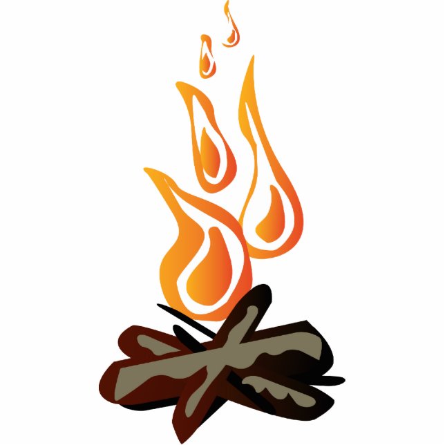 Cozy Camp Fire cartoon Staand Fotobeeldje (Voorkant)