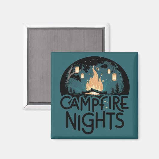 Cozy Campfire Nights Rustic Outdoor Adventure Magneet (Voorkant / Achterkant)