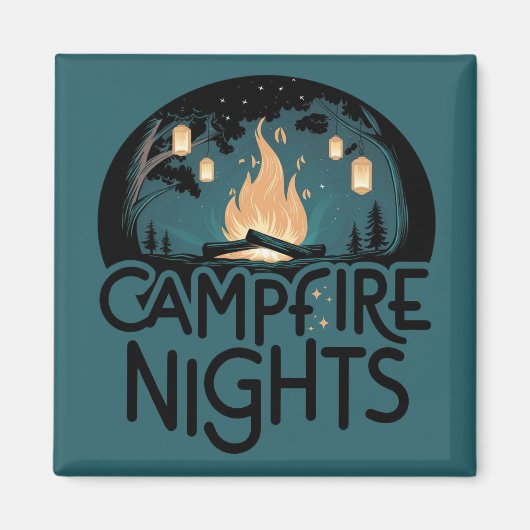 Cozy Campfire Nights Rustic Outdoor Adventure Magneet (Voorkant)