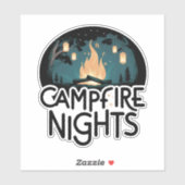 Cozy Campfire Nights Rustic Outdoor Adventure Sticker (Vel)
