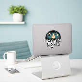 Cozy Campfire Nights Rustic Outdoor Adventure Sticker (Laptop op bureau)