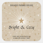 Cozy Candle Label – Bright & Warm Design (Voorkant)