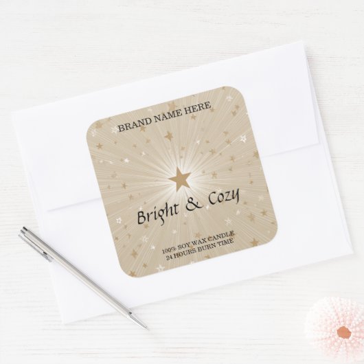 Cozy Candle Label – Bright & Warm Design (Envelop)