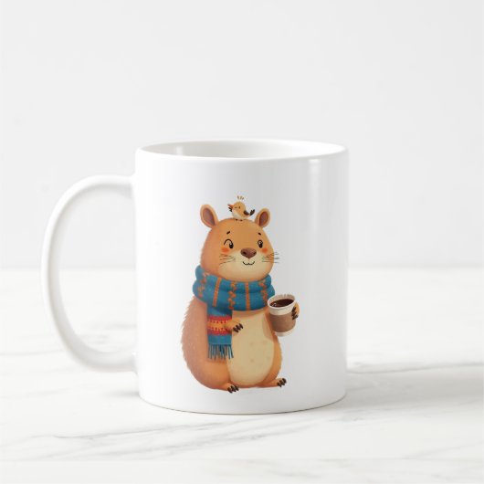 Cozy Capybara Coffee Mug | Cute Whimsical Scarf Koffiemok (Links)