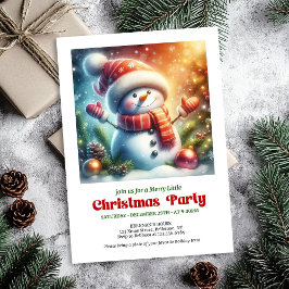 Cozy cartoon snowman invite holiday cheer editable kaart