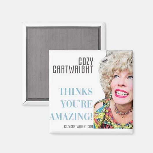 Cozy Cartwright 2 Inch Square Magnet (Voorkant / Achterkant)