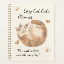Cozy Cat Café Planner | Cute Kawaii Dagboek