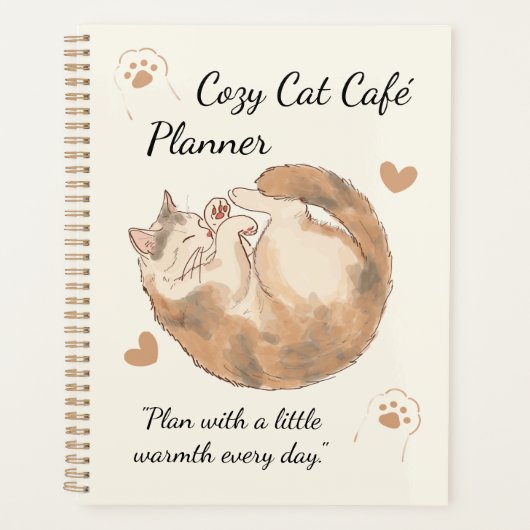 Cozy Cat Café Planner | Cute Kawaii Dagboek (Voorkant)