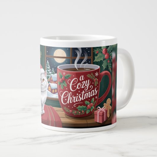 Cozy Cat Christmas Grote Koffiekop (Voorkant rechts)