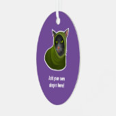 Cozy Cat in Hooded Outfit, Hacker Kat - eigen teks Metalen Ornament (Voorkant links)