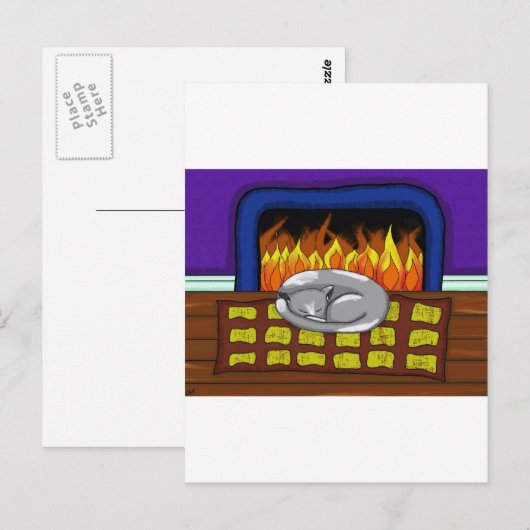 Cozy Cat.jpg Briefkaart (Voorkant / Achterkant)