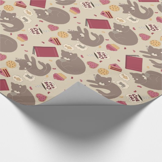 Cozy Cat Lovers Collage Cadeaupapier (Hoek)