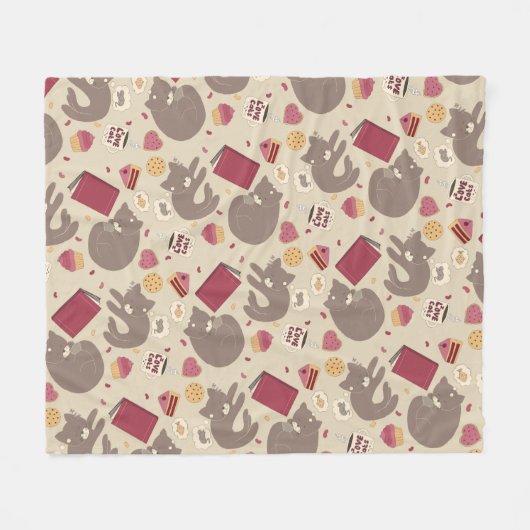 Cozy Cat Lovers Collage Fleece Deken (Voorkant (Horizontaal))