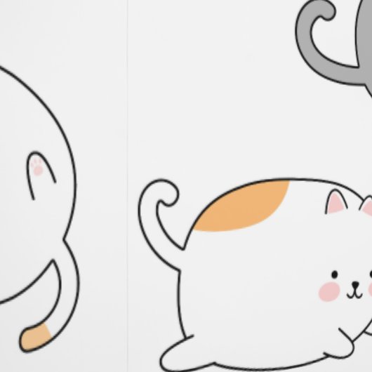 Cozy Cat pattern for Your Kid Room Behang (Zoom)