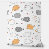 Cozy Cat pattern for Your Kid Room Behang (Afrollen)