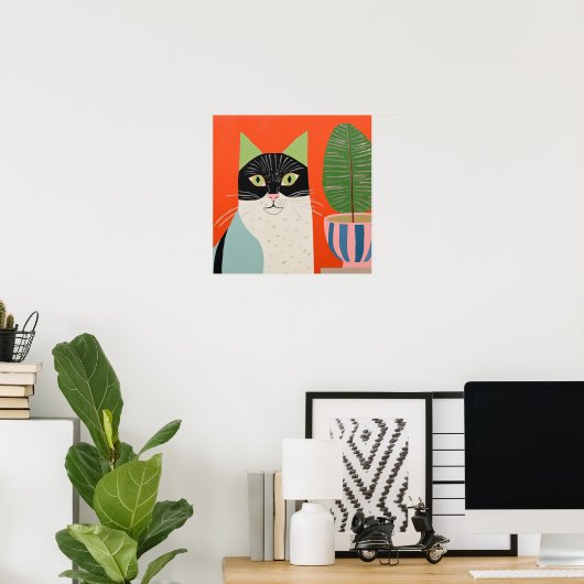 Cozy Cat Poster (Thuiskantoor)