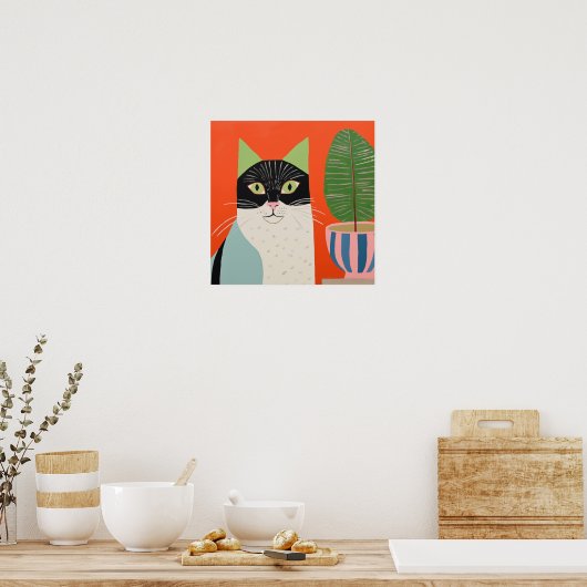 Cozy Cat Poster (Keuken)