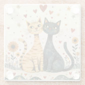 Cozy Cats Glazen Onderzetter (Achterkant)