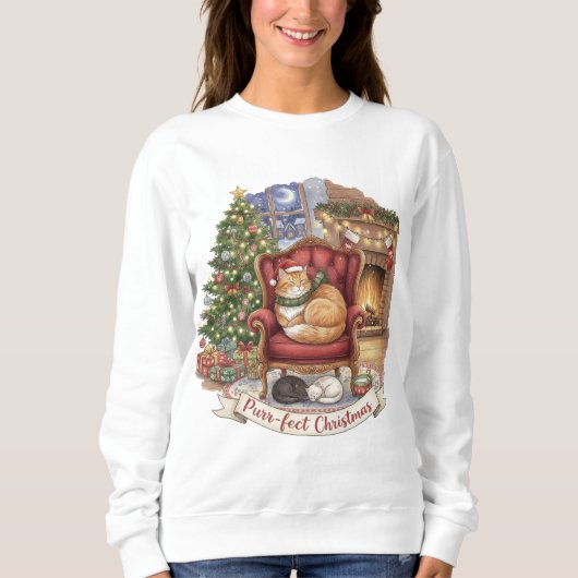 Cozy Cats Kerstmis | Kat Liefhebbers Trui (Voorkant)