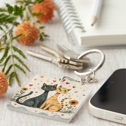 Cozy Cats Sleutelhanger (Voorkant Rechts)