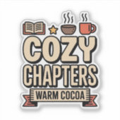 Cozy Chapters Warm Cocoa Holiday Sticker (Voorkant)